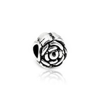 Zinc Alloy European Beads Flower antique silver color plated without troll nickel lead & cadmium free Approx 4.5mm Sold By Lot