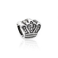 Zinc Alloy European Beads Crown antique silver color plated without troll nickel lead & cadmium free Approx 4.5mm Sold By Lot