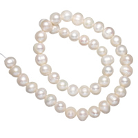 Cultured Round Freshwater Pearl Beads natural white Grade A 9-10mm Approx 0.8mm Sold Per Approx 14.5 Inch Strand