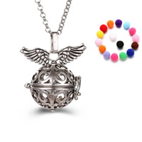 Pregnant Ball Locket Pendant Brass with Sponge Wing Shape plated Essential oil diffusion & hollow lead & cadmium free 20-30mm Approx 2-4mm Sold By PC