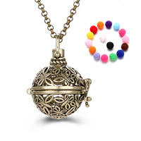 Pregnant Ball Locket Pendant Brass with Sponge Round plated Essential oil diffusion & hollow lead & cadmium free 20-30mm Approx 2-4mm Sold By PC
