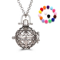 Pregnant Ball Locket Pendant Brass with Sponge Round plated Essential oil diffusion & hollow lead & cadmium free 20-30mm Approx 2-4mm Sold By PC