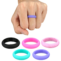 Silicone Finger Ring, met Katoenfluweel, uniseks & verschillende grootte voor keus, meer kleuren voor de keuze, 6mm, Verkocht door PC