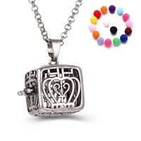 Pregnant Ball Locket Pendant Brass with Sponge Square plated Essential oil diffusion & hollow lead & cadmium free 20-30mm Sold By PC
