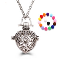 Pregnant Ball Locket Pendant Brass with Sponge Heart plated Essential oil diffusion & hollow lead & cadmium free 20-30mm Sold By PC