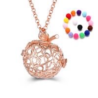 Pregnant Ball Locket Pendant Brass with Sponge Apple plated Essential oil diffusion & hollow lead & cadmium free 20-30mm Sold By PC
