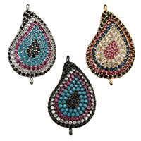 Zinc Alloy Connector Teardrop plated micro pave rhinestone & 1/1 loop nickel lead & cadmium free Approx 1mm Sold By Lot