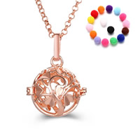 Pregnant Ball Locket  Necklace Brass with Sponge Tree plated Essential oil diffusion & rolo chain & for woman & hollow lead & cadmium free 800mm Sold Per Approx 31 Inch Strand