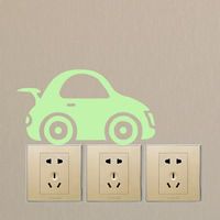 Light Switch Stickers, PVC Plastic, Car, adhesive & luminated, 185x100mm, Sold By PC