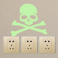 Light Switch Stickers PVC Plastic Skull adhesive & luminated Sold By PC