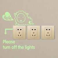 Light Switch Stickers PVC Plastic adhesive & with letter pattern & luminated Sold By PC