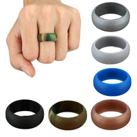 Unisex sormen sormus, Silikoni, kanssa Puuvillasametti, erikokoisia valinnalle, enemmän värejä valinta, 9mm, 6PC/erä, Myymät erä