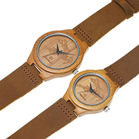 Redear® Unisex Jewelry Watch Wood with Suede & Glass Japanese movement Sold By PC