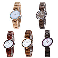 Reloj para mujer Redear®Women, madera, con Vidrio & acero inoxidable, más colores para la opción, 27x11mm,13mm, longitud aproximado 9 Inch, Vendido por UD