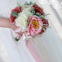 Seda Bouquet Mão, Flor, presente de casamento, 210x250mm, vendido por PC