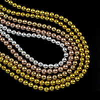 非磁性ヘマタイト珠, ノンマグネティックヘマタイト, ラウンド形, メッキ, 無色, 6mm, 穴:約 1mm, 約 68パソコン/ストランド, で販売される 約 15.5 インチ ストランド