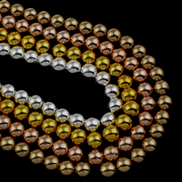 Non Magnetic Hematite Beads Round plated Approx 1mm Approx Sold Per Approx 15.5 Inch Strand