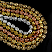 Buddhistiske perler, Ikke-magnetisk hæmatit, Buddha, forgyldt, buddhistiske smykker, flere farver til valg, 8.50x10x7mm, Hole:Ca. 1mm, Ca. 40pc'er/Strand, Solgt Per Ca. 15.5 inch Strand