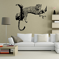 3D Wall Pegatinas, plástico PVC, Leopardo, diseño animal & adhesivo & impermeable, Negro, 900x600mm, Vendido por Set