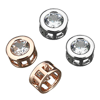 Perline in ottone zirconi, placcato, multihole & con zirconi cubici, nessuno, 8x8x4.50mm, Foro:Appross. 2mm, 100PC/lotto, Venduto da lotto