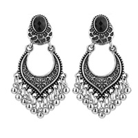 Zinc Alloy Drop Earrings iron earring hook antique silver color plated lead & cadmium free Sold By Pair