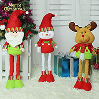 Non-woven Fabrics Christmas Doll with Plush retractable & Christmas jewelry Sold By PC