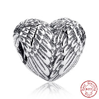Thailand Sterling Silver European Bead Heart without troll 10mm Sold By PC
