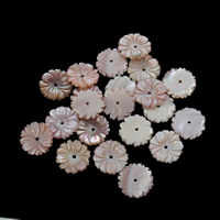 Perles de coquillage rose naturel, coquille rose, fleur, 13x2.5mm, Trou:Environ 1mm, 10PC/sac, Vendu par sac
