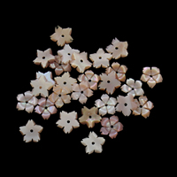 Natural Pink Shell Beads Flower Approx 0.8mm Sold By Bag