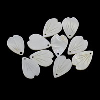 White Lip Shell Beads, Freshwater Shell, Leaf, 13x18x1.5mm, Hole:Approx 0.8mm, 50PCs/Bag, Sold By Bag
