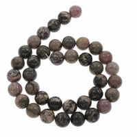 Rhodonite Beads, Runde, forskellig størrelse for valg, Solgt Per Ca. 15 inch Strand