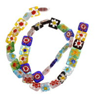 Millefiori Lampwork Beads Glass Chevron Square handmade Approx 1mm Approx Sold Per Approx 14.5 Inch Strand
