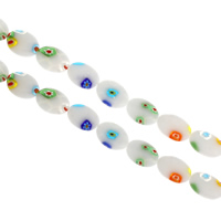 Millefiori Lampwork Beads, handmade, 13x17.50x3.50mm, Hole:Approx 1mm, Approx 21PCs/Strand, Sold Per Approx 14.5 Inch Strand