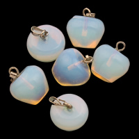 Sea Opal Pendants with zinc alloy bail Apple Approx 2mm Sold By PC