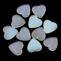Pendentifs opale de mer, Opaline, coeur, 19.50x19x3.50mm, Trou:Environ 1mm, Vendu par PC
