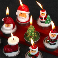 Bougie Bougie de Noël, Bijoux de Noël & styles différents pour le choix, 140x50x60mm, 3PC/boîte, Vendu par boîte
