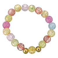 Crystal Bracelets Stainless Steel with Crystal Round gold color plated for woman 10mm 8mm Sold Per Approx 6 Inch Strand