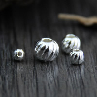 925 Sterling Silver perle, različite veličine za izbor & valovit, Prodano By Lot