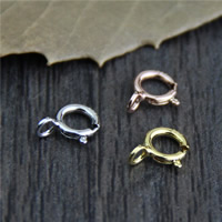 925 Sterling Silver Spring Ring Lukko, päällystetty, enemmän värejä valinta, 5mm, 20PC/erä, Myymät erä
