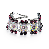 Zinc Alloy Bracelet platinum color plated for woman & with rhinestone lead & cadmium free 245mm Sold Per Approx 9.5 Inch Strand