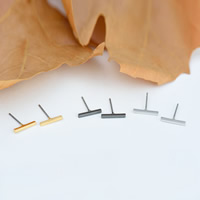 Zinc Alloy Stud Earring stainless steel post pin Letter T plated lead & cadmium free 10mm Sold By Pair