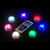 ABS kunststof parel LED-waterdichte verlichting, Ronde, gemengde kleuren, 30x22mm, 10PC/Bag, Verkocht door Bag