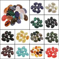 Gemstone díszítőszegecs, Drágakő, Lapos ovális, különböző anyagok a választás, 20x30x7mm, 100PC-k/Bag, Által értékesített Bag