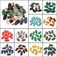 Cabochons en pierres précieuses, pierre gemme, ovale plat, différents matériaux pour le choix, 15x30x8mm, 100PC/sac, Vendu par sac