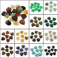 Pedras preciosas de cabochons , misto de pedras semi-preciosas, Coração, materiais diferentes para a escolha, 23x25x7mm, 100PCs/Bag, vendido por Bag