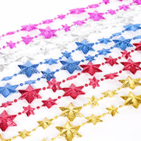 Plastic Christmas Hanging Ornaments, Star, painted, Christmas jewelry, more colors for choice, 15mm, 20mm, 35mm, Sold Per Approx 1.8 m Strand