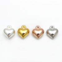 925 Sterling Silver Pendant, Heart, plated, more colors for choice, 7mm, Hole:Approx 1mm, 3PCs/Lot, Sold By Lot