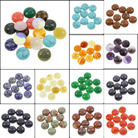 Gemstone Cabochons, Edelsteen, Rond plat, verschillende materialen voor de keuze, 20x6mm, 100pC's/Bag, Verkocht door Bag