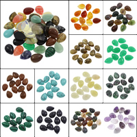 Gemstone Cabochons, Ædelsten, Teardrop, forskellige materialer til valg, 13x18x6mm, 100pc'er/Bag, Solgt af Bag