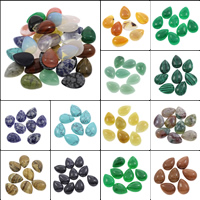 Gemstone Cabochons, Ædelsten, Teardrop, forskellige materialer til valg, 18x25x7mm, 100pc'er/Bag, Solgt af Bag